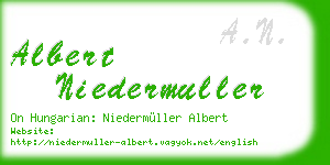 albert niedermuller business card