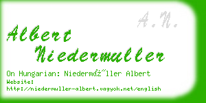 albert niedermuller business card